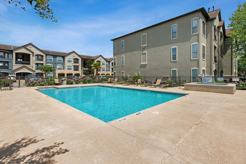Outdoor pool at Parkway Senior Apartments in Pasadena TX